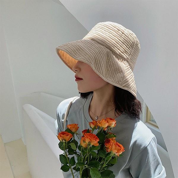 여성 2컬러 데일리 패션모자 줄무늬 버킷햇 HAT67