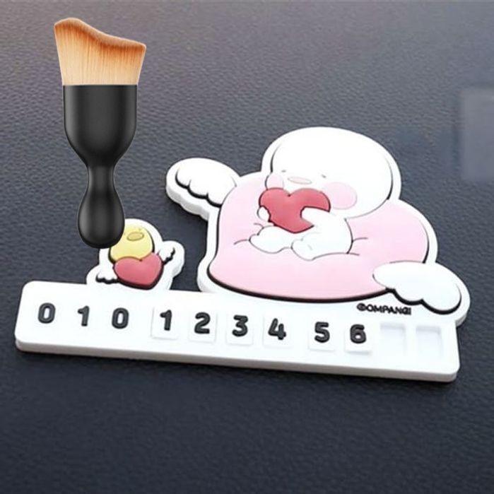 옴팡이 주차 알림판 논슬립 연락처 알림 전화 번호판 다용도 먼지 브러쉬 세트