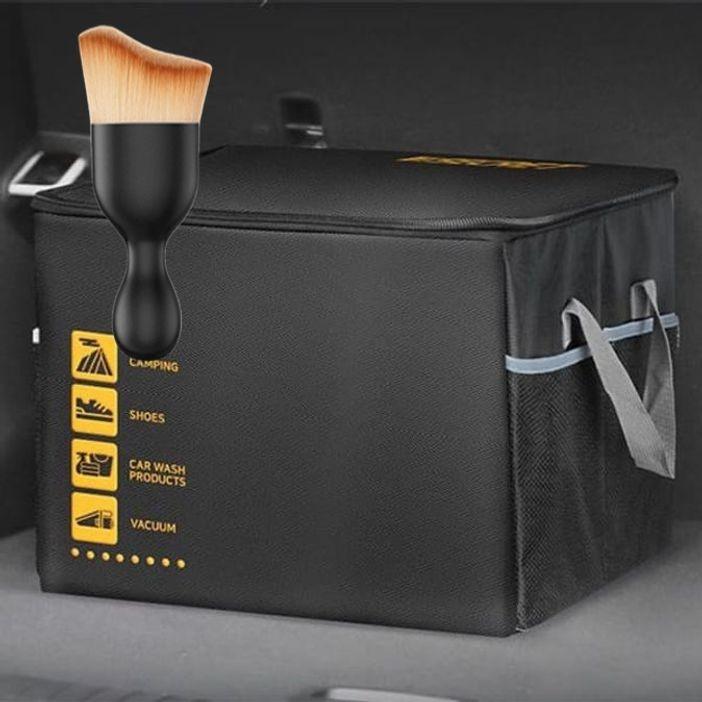 자동차 트렁크 정리함 차량 수납함 박스 세차툴백 다용도 먼지 브러쉬 세트