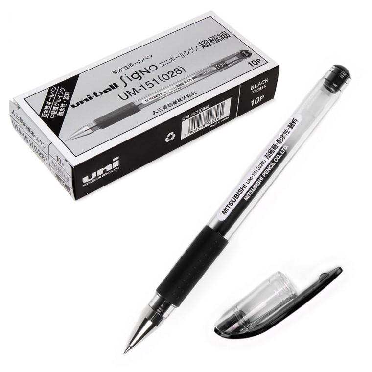미쯔비시 유니볼 UM-151 볼펜 (0.28mm) (10개입) 1박스 (블랙)