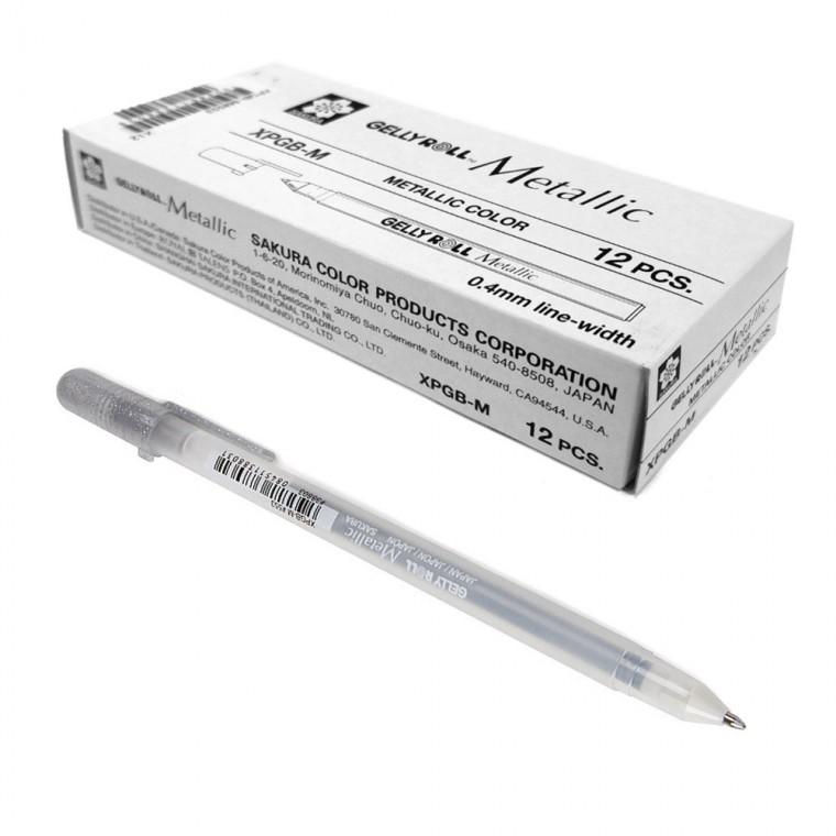 사쿠라 젤리롤펜 겔리롤펜 메탈릭 XPGBM 0.8mm (실버) (12개입) 1다스