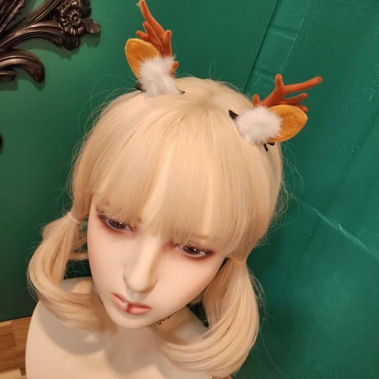 사슴 헤어핀 크리스마스 행사 루돌프 집게핀 한쌍