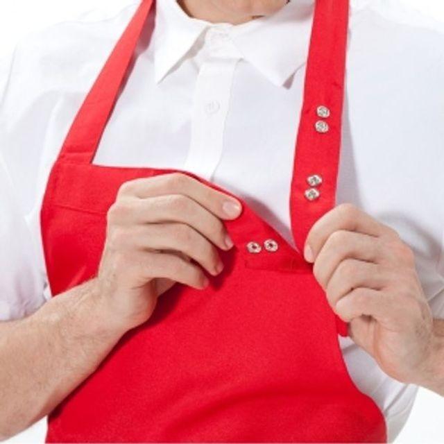 레드 요리 주방 미술 공방 목걸이형 스냅단추 앞치마