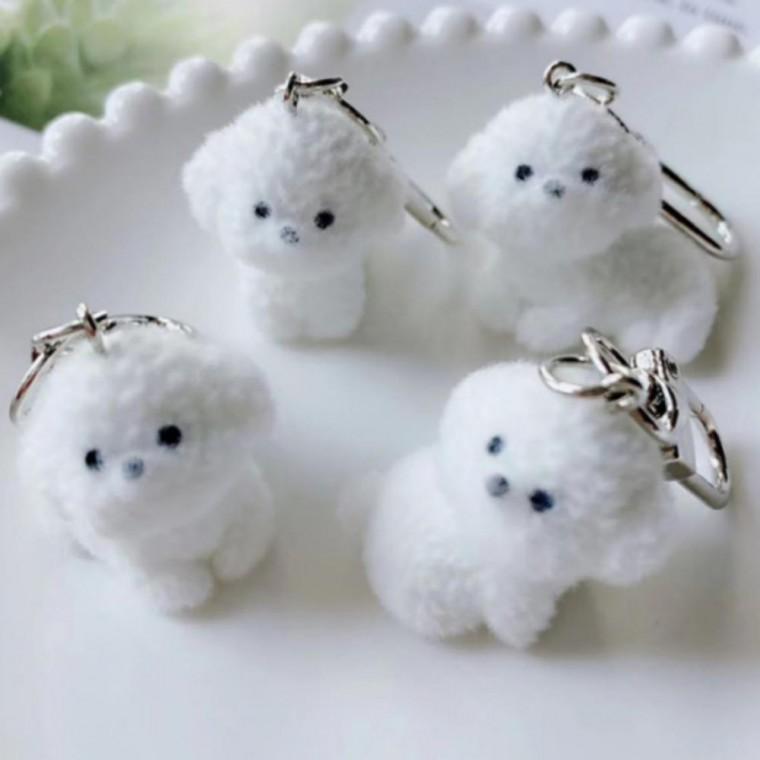 귀여운 아기 흰둥이 인형 피규어 키홀더 가방고리 키링