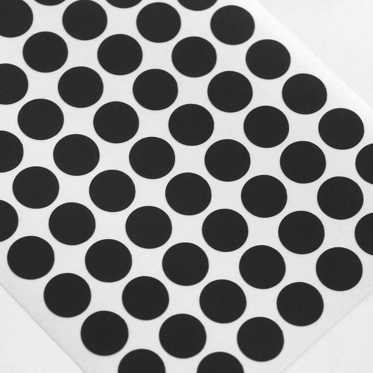 10mm 컬러 원형 스티커 60매세트(블랙)