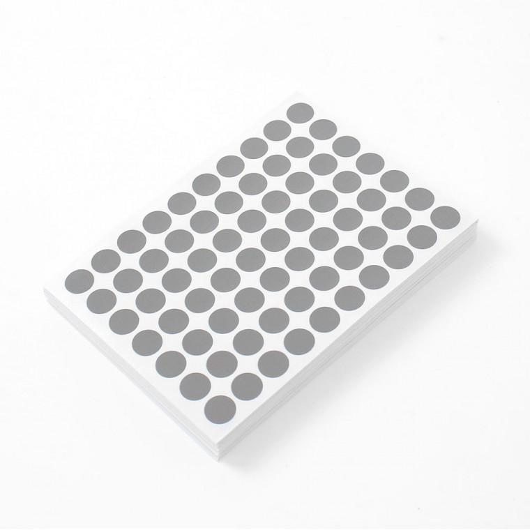 10mm 컬러 원형 스티커 60매세트(그레이)