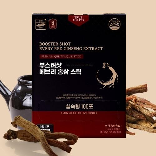 부스터샷 에브리 홍삼스틱 100포 면역력 강화 선물세트 대용량 건강식품