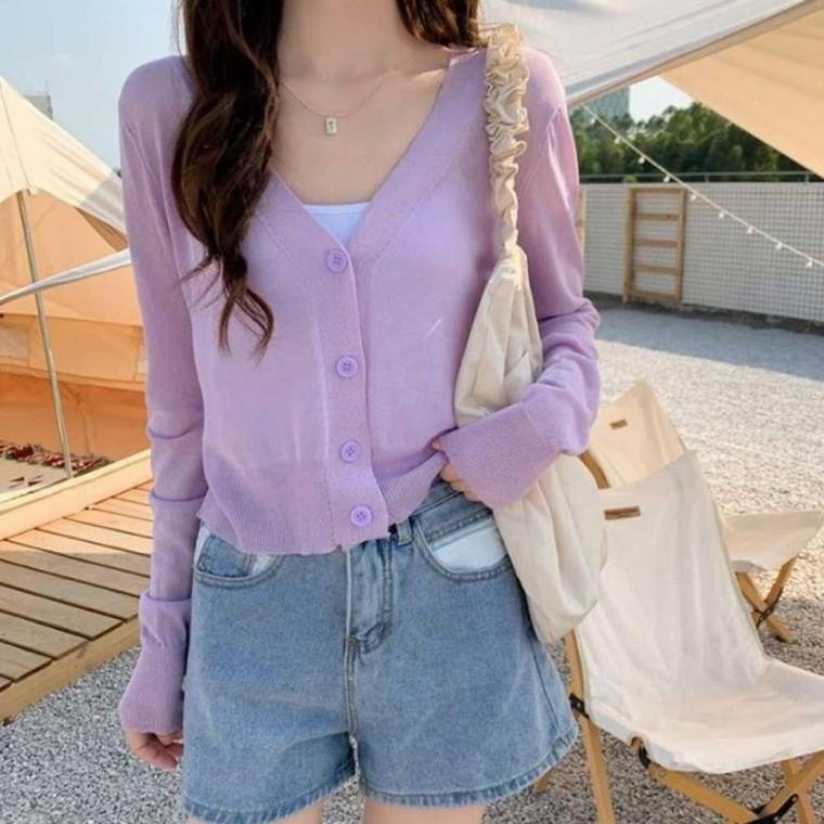 여름셔츠 브이넥 봄 가디건 심플 가볍게 걸치는 여름 얇은