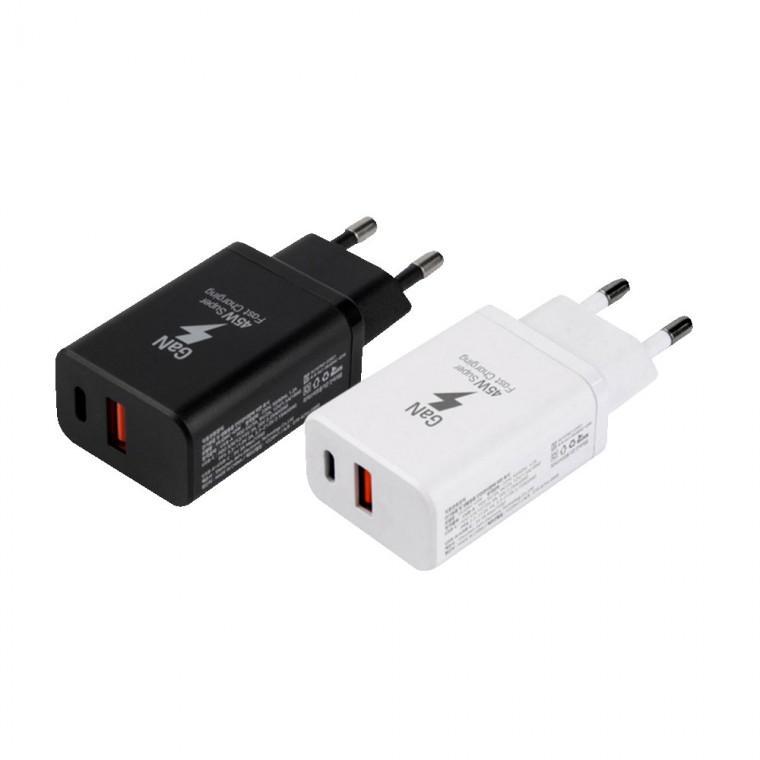 C타입 G POWER GaN PD 45W 초고속 2포트 충전기 1.5M 화이트 스마트폰 배터리 휴대 아답터 케이블