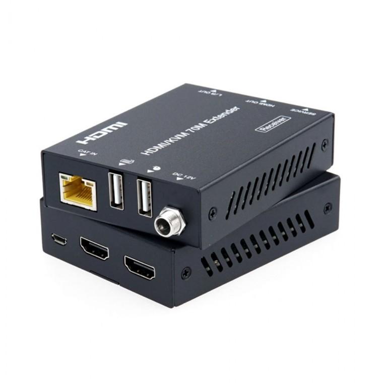 4K HDMI KVM 리피터 70m 키보드 마우스 연결 60Hz 공장 건축현장 제어센터 콘서트