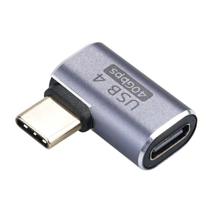 USB 4.0 C TYPE x2 Gen 3 젠더 40Gbps MF 좌우 90도 꺾임형 고속충전 데이터전송