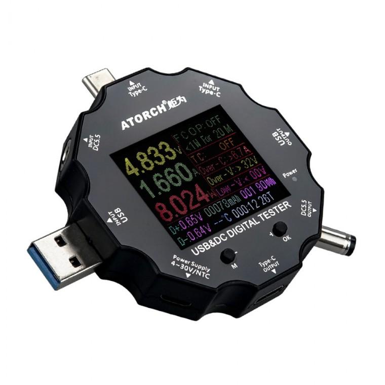 USB 테스터기 멀티 전류 전압 정밀 측정 데이터 스크린