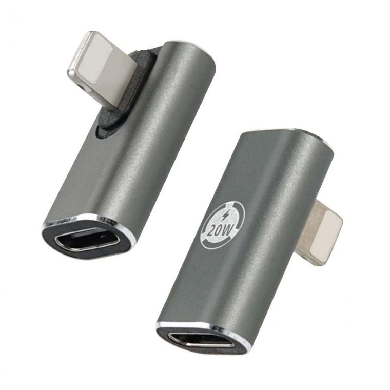 USB C타입 iOS핀 변환 젠더 꺾임형 20W 스마트폰 초소형 데이터 전송 충전