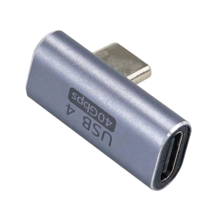 USB 4.0 TYPE C x2 Gen 3 젠더 40Gbps MF 상하좌우 90도 꺾임형 고속충전 데이터전송