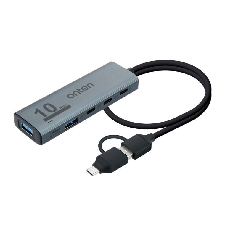 USB 허브 4 IN 2 50cm 10Gbps 컴퓨터 데스크탑 PC 모니터