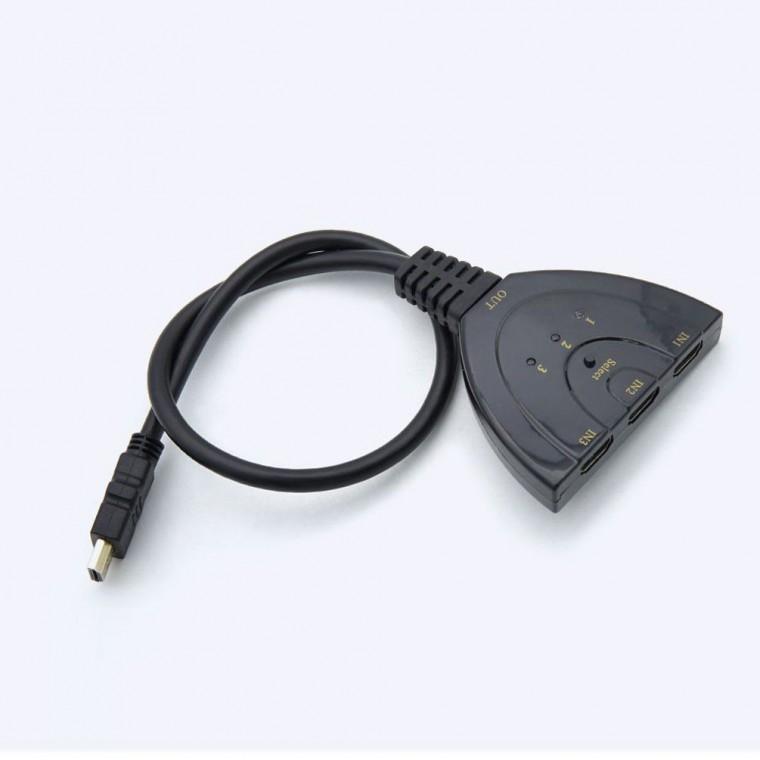 HDMI 선택기 3대1 케이블형공유기 영상분배기