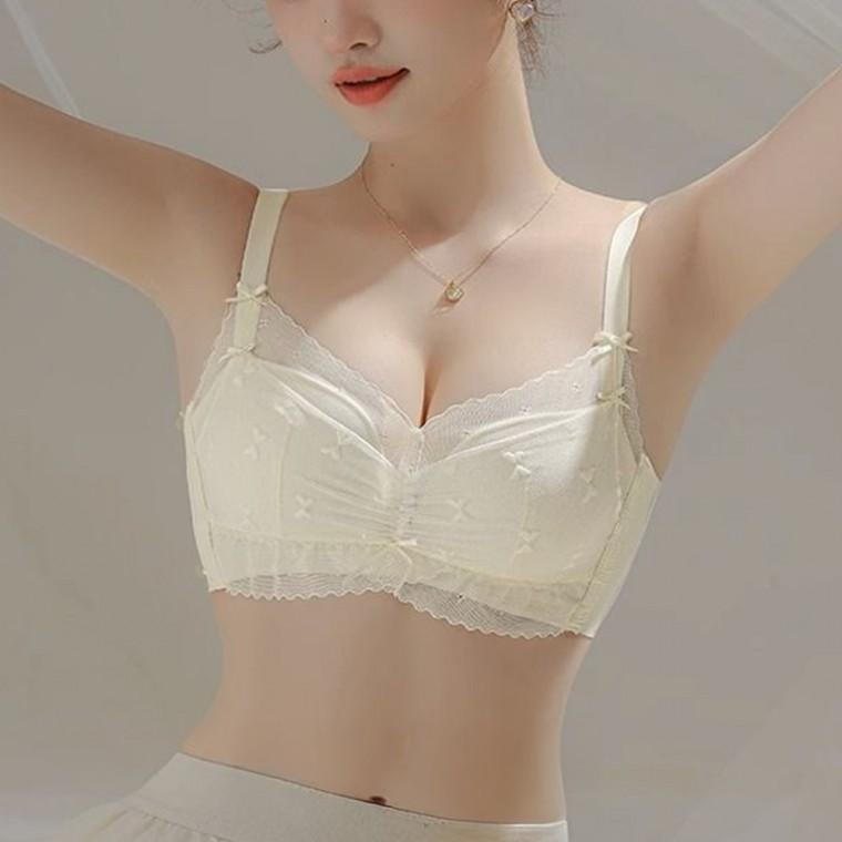 레이스 뽕브라 부유방커버 가슴 잘모아주는 노와이어 속옷