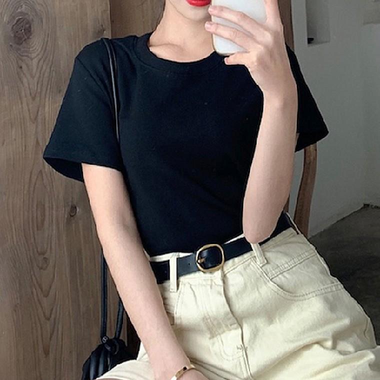 베이직 기본 티셔츠 무지 여름 데일리룩 여자 반팔티