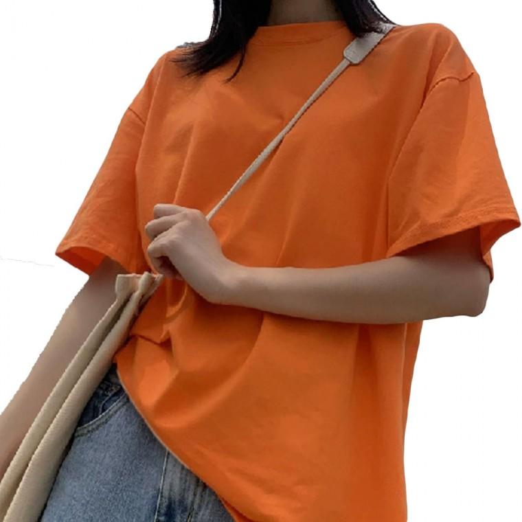 여자 기본 패션 캐주얼룩 무지 반팔티 신상 여름 티셔츠