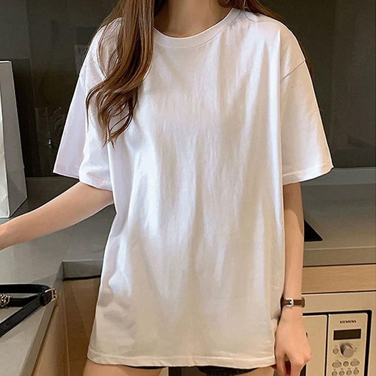무지 베이직 여름 신상 여성 데일리룩 티셔츠 반팔티
