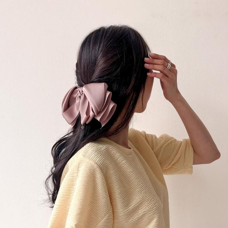 왕리본핀 헤어핀 실크 빅리본 머리핀