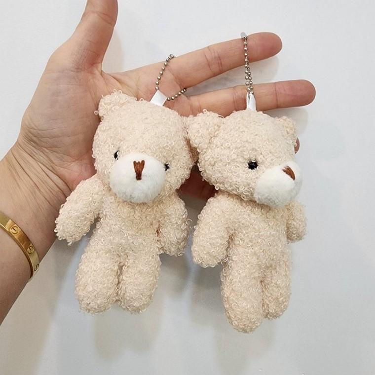 핸드메이드 뽀글뽀글 곰 인형 키링 열쇠고리