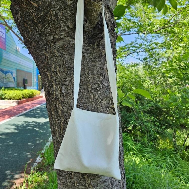 DIY 크로스 무지 에코백 20X22 가방 꾸미기 산책 외출 숲체험