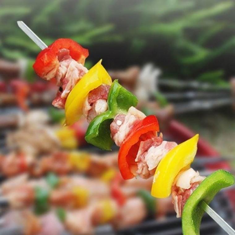 꼬치 10p세트 캠핑꼬치구이 일자 바비큐 낭만캠핑