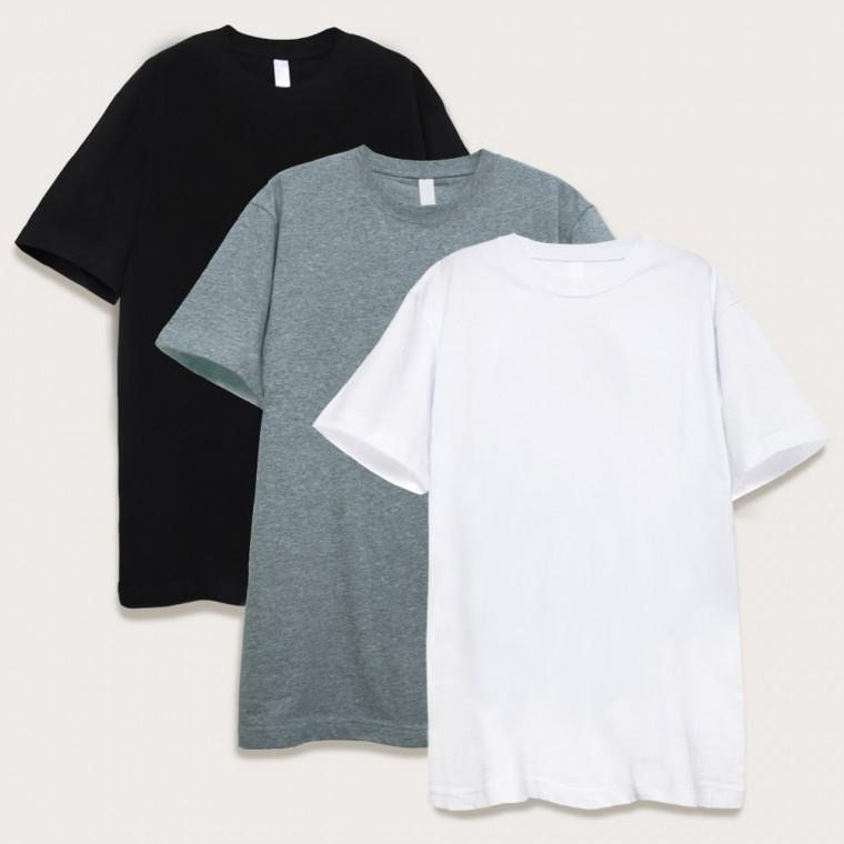 S 3XL 남여공용 라운드 반팔티 3color
