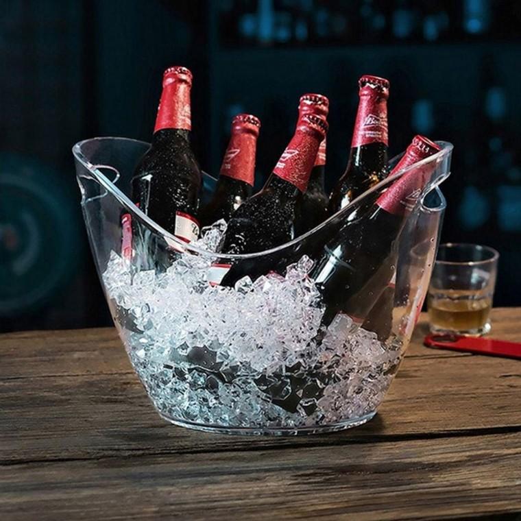 캠핑 투명 아이스버킷 4L 맥주 와인 샴페인 보냉 얼음 쿨러 클럽 바켓 캠핑 양주 와인 양동이 쿨링통
