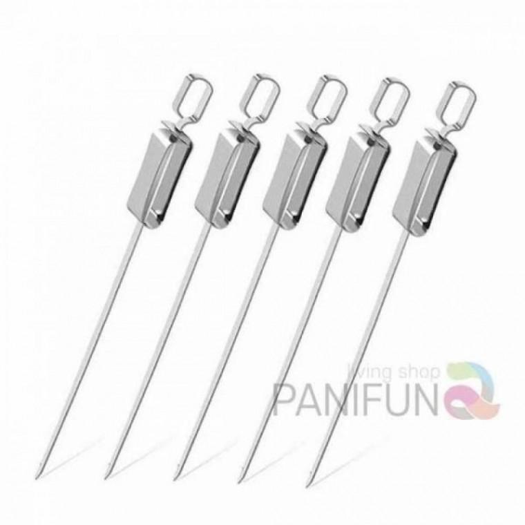 캠핑꼬치만들기 닭꼬치꼬챙이 스텐꼬치 5p 산적꼬치 인스타캠핑 35cm 바베큐꼬치 슬라이드