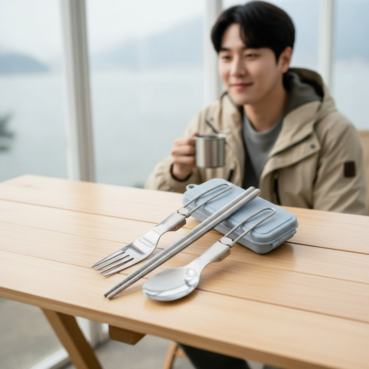 하이캠핑 캠핑용 수저세트 블루