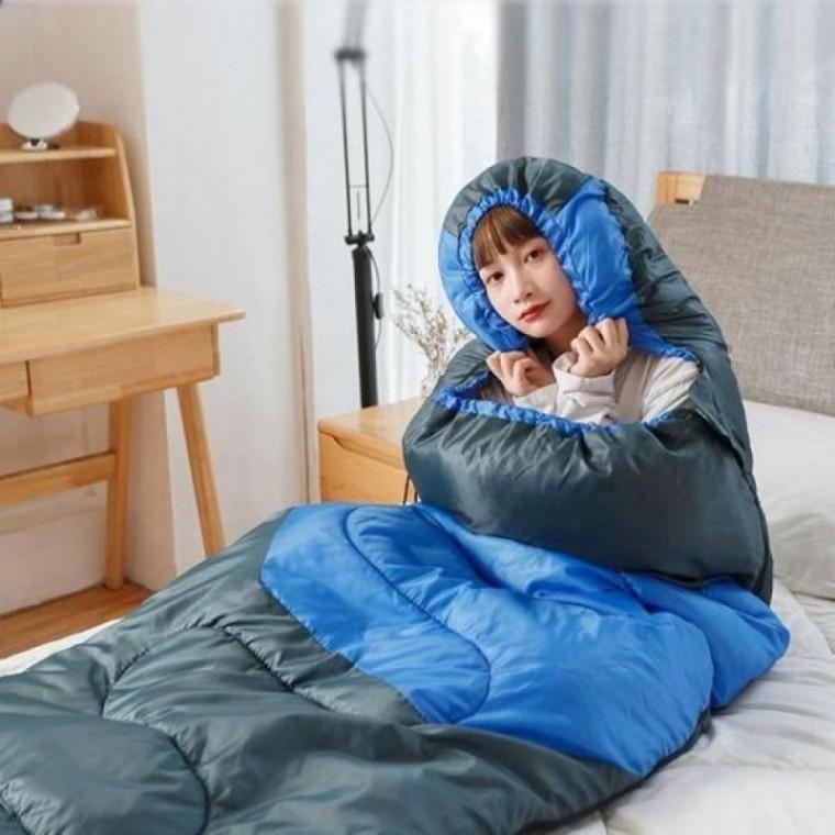 생활방수 후드형 사계절 휴대용 백패킹 투톤침낭 더블 캠핑이불 침낭 겨울침낭 캠핑 텐트침낭 차박 싱글