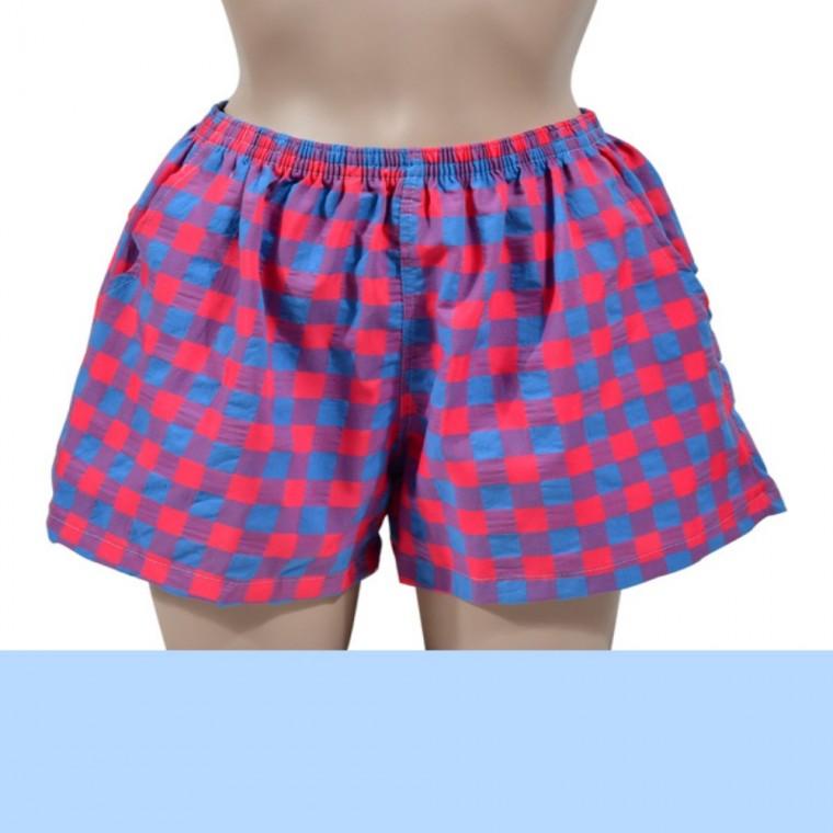 여름반바지 여성잠옷 파자마반바지 반바지잠옷 체크잠옷 니 밴딩 3부 파자마