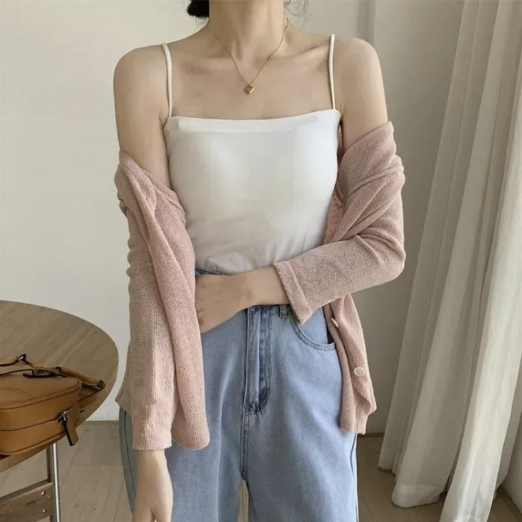JMP 화이트 노와이어 브라캡 브라탑나시 브라캡 크롭