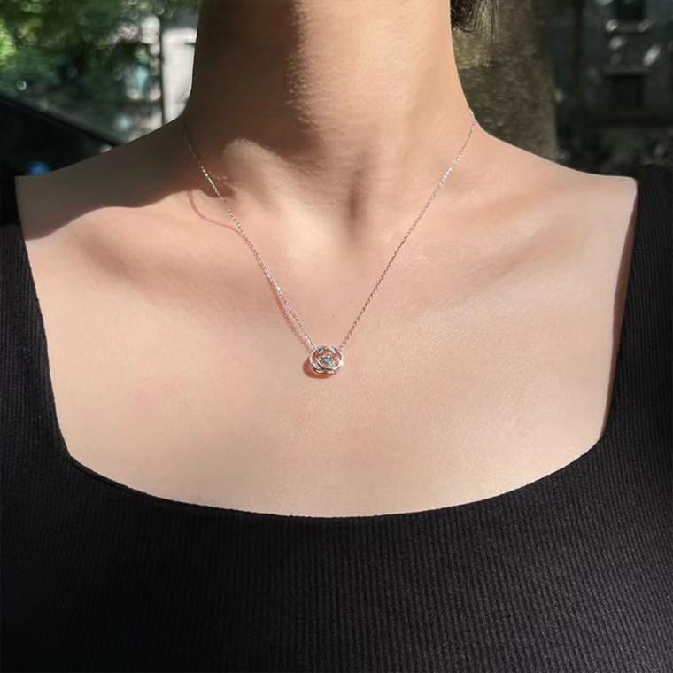 미들 다이아 크로스 체인 목걸이