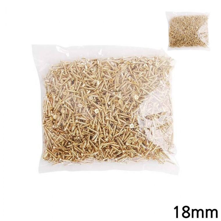 스크류볼트 목공나사 작은나사 일반피스 목재피스 합판못 3mm 금색 피스 나사못 18mm 2000개입