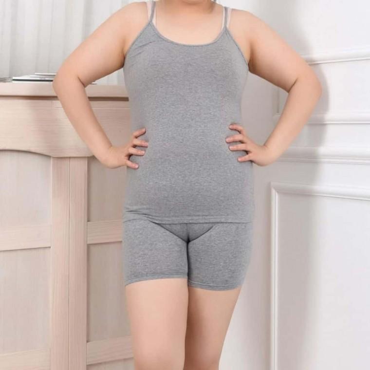 빅사이즈 면스판 끈나시 화이트나시 면스판나시 끈나시티