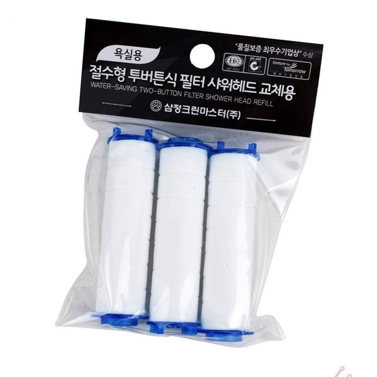2버튼 필터 샤워헤드 리필 3P 정리 버튼필터