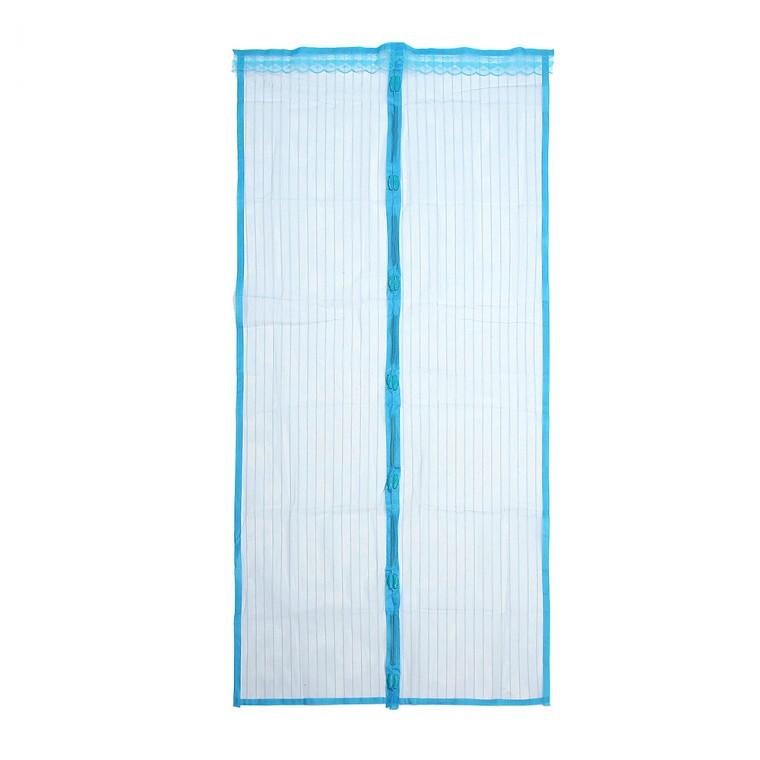간편 마그네틱 문 모기장 블루 100cm 자석 현관 식당 가게