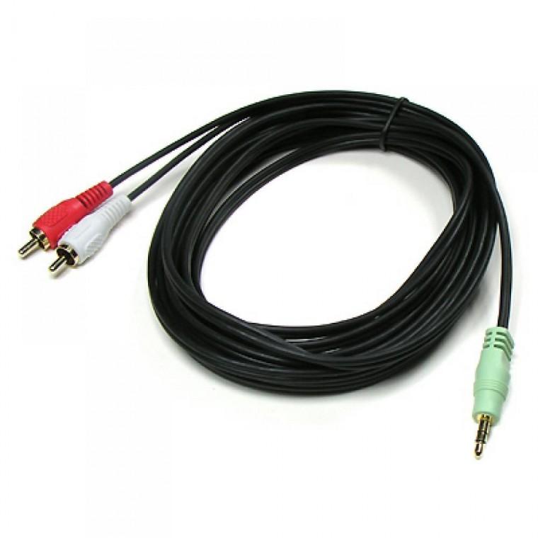 스테레오 RCA 2선 케이블 3극 AUX Stereo 3.5 M to 2RCA M 5M AV0359