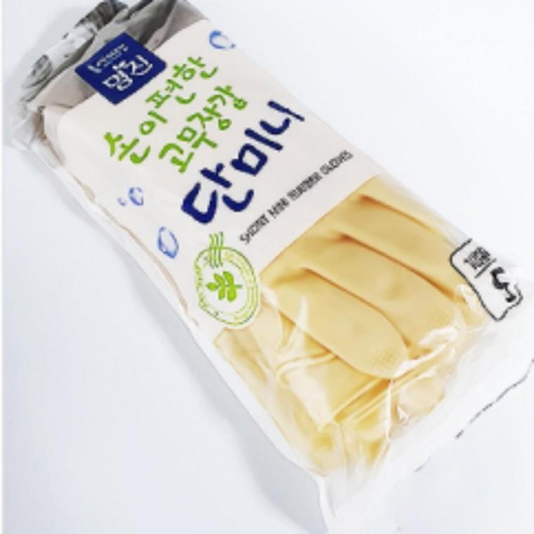 명진 손이편한 고무장갑 라텍스 주방장갑 짧은 숏 미니 가사용 청소 요리 위생