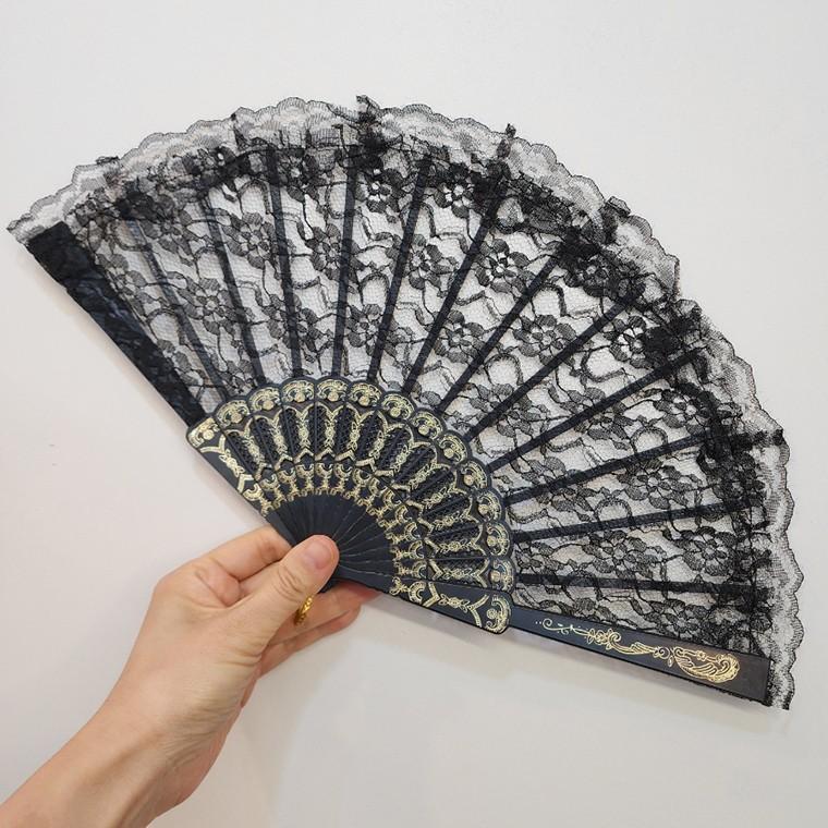 휴대용 레이스부채 접이식 댄스 동호회 촬영