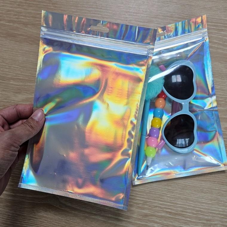 선물포장 홀로그램 지퍼백 파우치 15X22