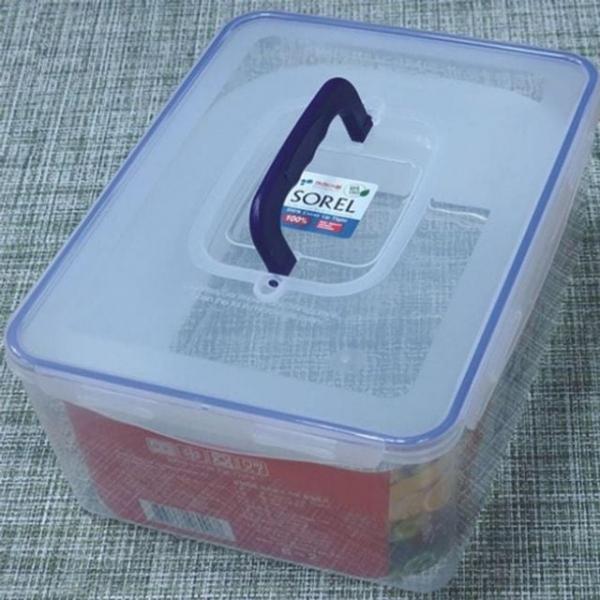 대용량 스텐 밀폐용기 8L 핸디형 반찬통 냉장고 보관 김치통 다용도