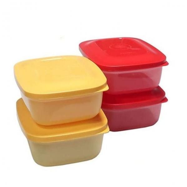 사각 밀폐용기 500ml 4P 세트 반찬통 냉장고 정리 보관 다용도 용기