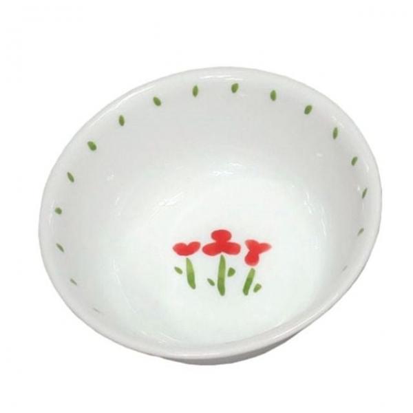 붉은꽃 도자기 대접 15.7cm 면기 국수 냉면 국그릇 다용도 볼 식기