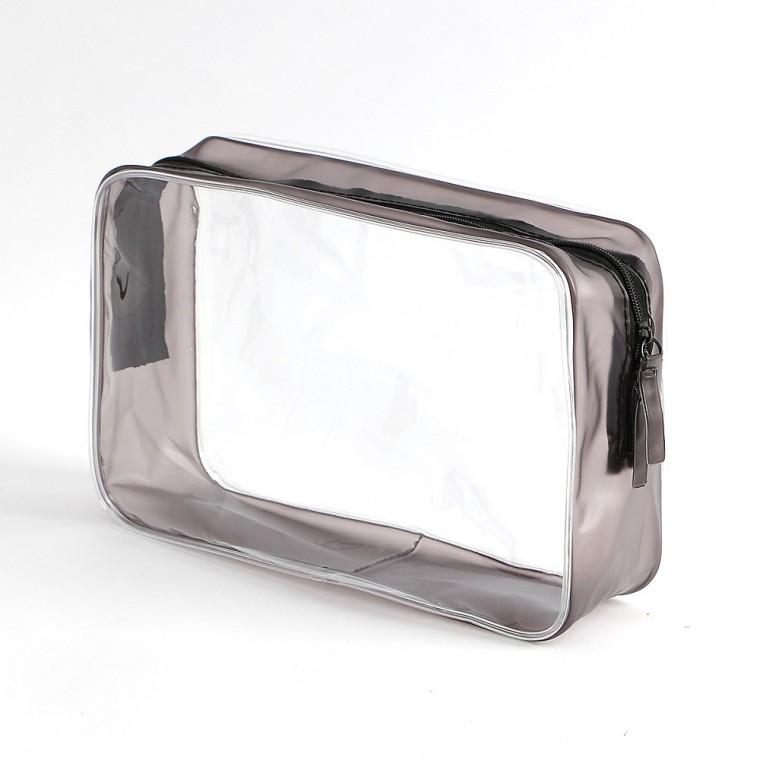 사각 투명 20x13.5cm 파우치 블랙라인 화장품파우치