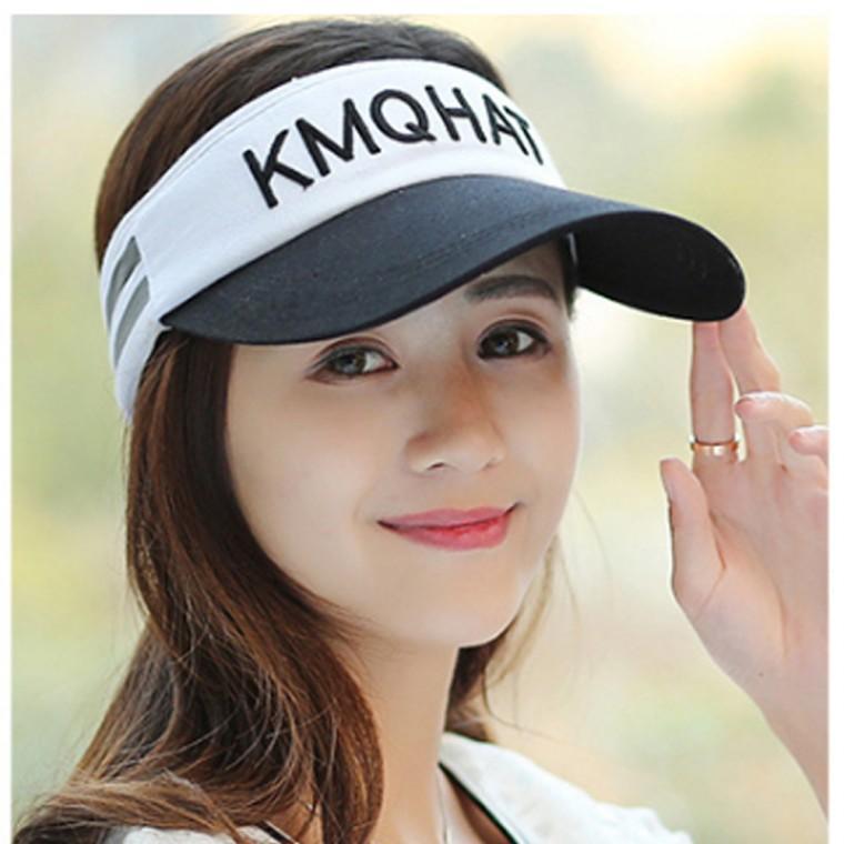 화이트 썬캡 벨트형 스포츠 여성모자 썬캡모자