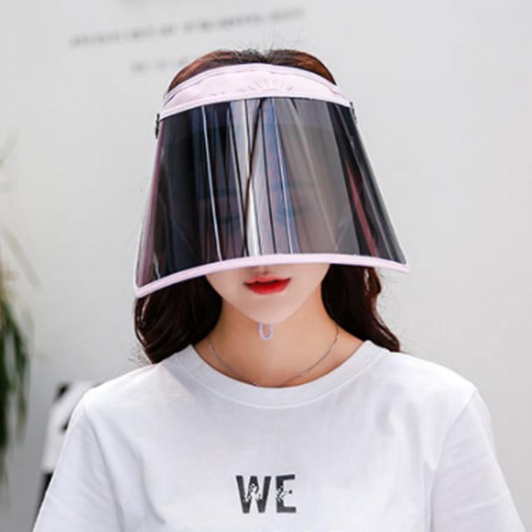 핑크 썬캡 돌돌이 자외선차단 썬캡모자